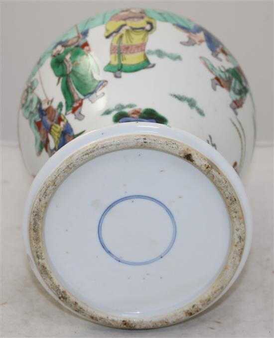 A Chinese famille verte baluster vase, late 19th century, 33cm